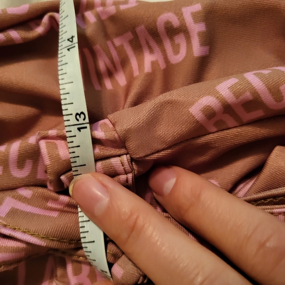 ASOS Reclaimed Vintage Set Button Down Tie Mini Skirt A Line Pink Mauve - Picture 11 of 12